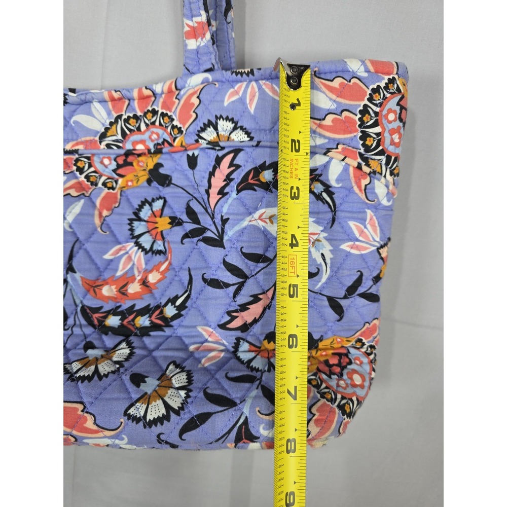 Vera Bradley Mandy Shoulder Bag Mural Garden Quilted Purple Floral Cotton Medium - Picture 5 of 14